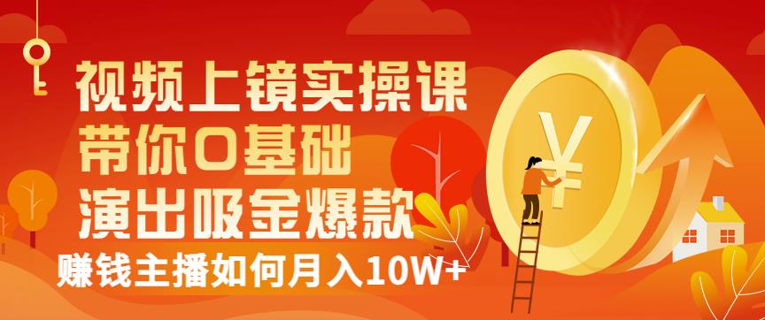 视频上镜实操课：带你0基础演出吸金爆款，赚钱主播如何月入10W+-副业库