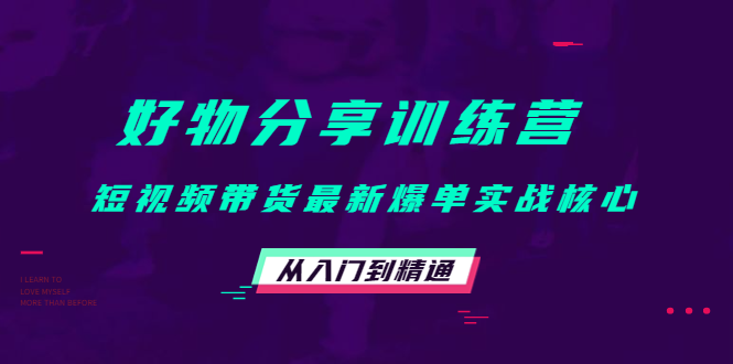 好物分享训练营：短视频带货最新爆单实战核心，从入门到精通-副业库