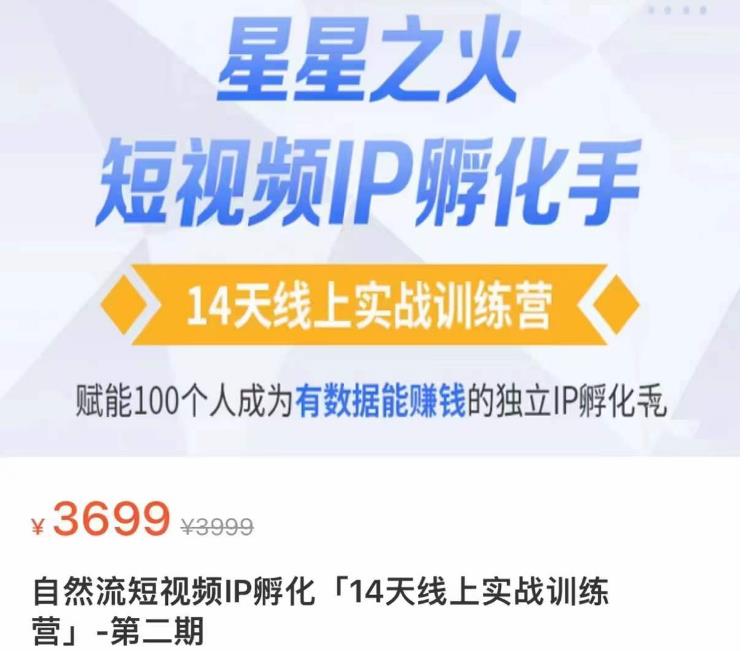 瑶瑶·自然流短视频IP孵化第二期，14天线上实战训练营，赋能100个人成为有数据能赚钱的独立IP孵化手-副业库