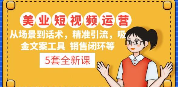 5套·美业短视频运营课从场景到话术·精准引流·吸金文案工具·销售闭环等-副业库