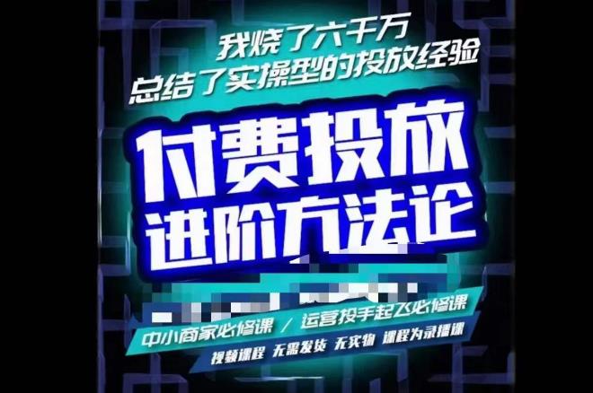 苏酒儿·抖音付费投放进阶课程，烧了六千万总结了实操型投放经验，运营投手起飞必修课-副业库