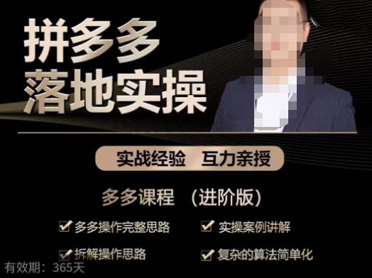 拼多多实战篇·落地实操：多多操作完整思路+实操案例讲解+拆解操作思路+复杂的算法简单化-副业库
