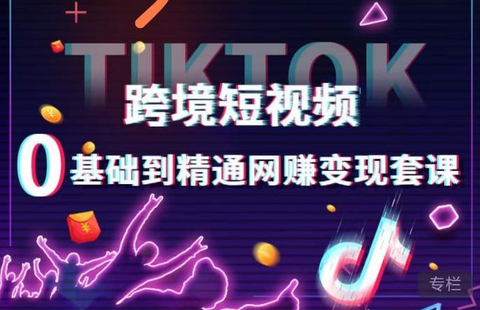 跨境短视频TIKTOK 0基础到精通网赚变现套课，跨境短视频独立站带货变现技巧-副业库