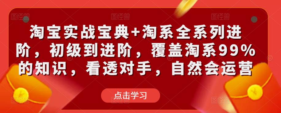 淘宝实战宝典+淘系全系列进阶，初级到进阶，覆盖淘系99%的知识，看透对手，自然会运营-副业库