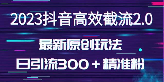 日引300＋创业粉，独家抖音高效截流2.0玩法（价值1280）-副业库
