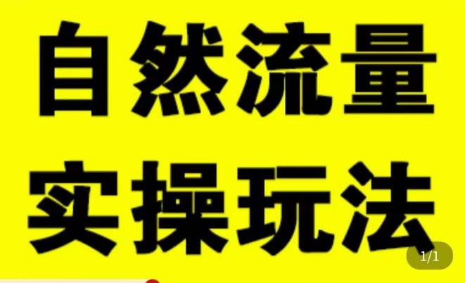拼多多自然流量天花板，拼多多自然流的实操玩法，自然流量是怎么来的，如何开车带来自然流等知识-副业库