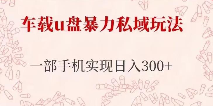 车载u盘暴力私域玩法，长期项目，仅需一部手机实现日入300+-副业库