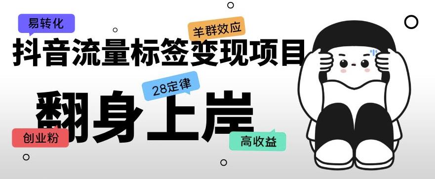 抖音流量标签变现项目，抖音创业粉轻松转化，单价高收益简单-副业库
