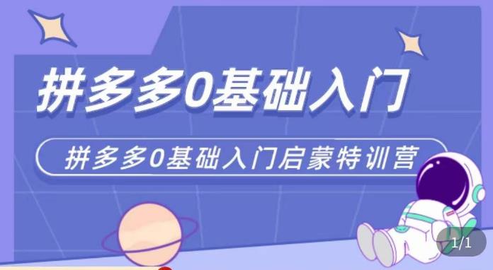 六一电商·拼多多运营0-1实操特训营，拼多多从基础到进阶的可实操玩法-副业库