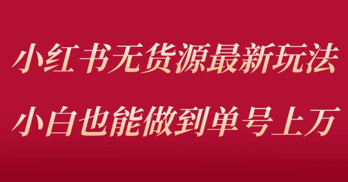 小红书无货源最新螺旋起号玩法，电商小白也能做到单号上万（价值3980元）-副业库