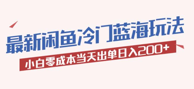 2023最新闲鱼冷门蓝海玩法，小白零成本当天出单日入200+【揭秘】-副业库