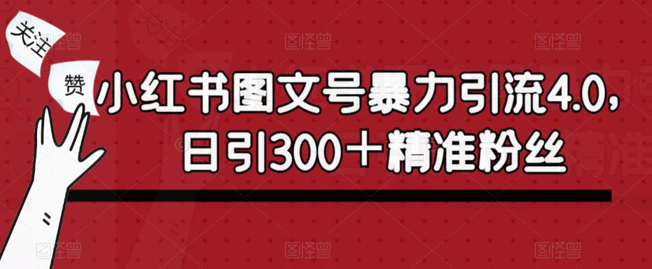 小红书图文号暴力引流4.0，日引300＋精准粉丝【揭秘】-副业库