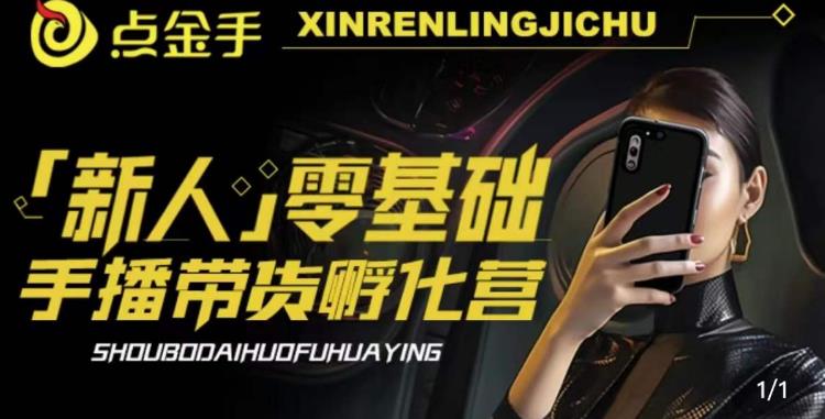 2023点金手·新人零基础手播带货孵化营：账号运营篇+主播话术篇+数据流量篇等-副业库