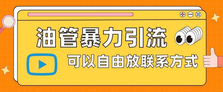 油管暴力引流，可以自由放联系方式【揭秘】-副业库