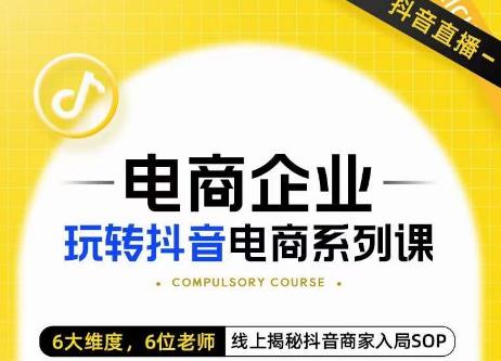 玺承·电商企业玩转抖音电商系列课，6大维度，6位老师，线上揭秘抖音商家入局SOP-副业库