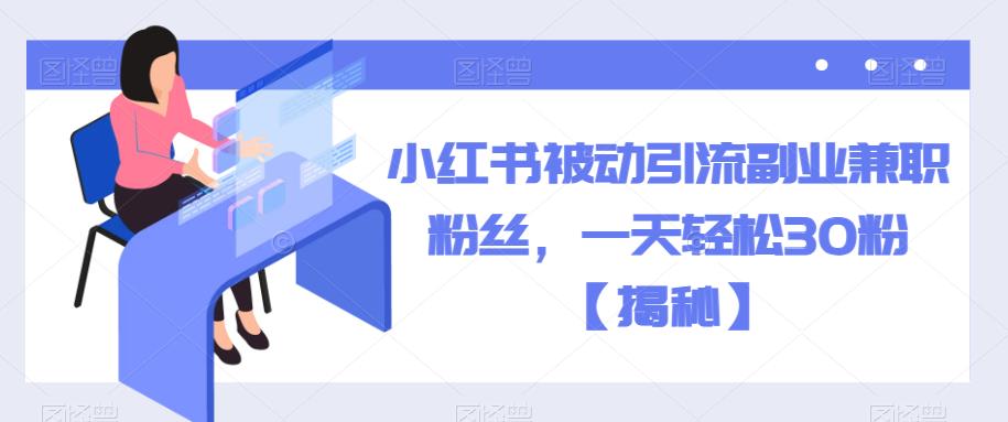 小红书被动引流副业兼职粉丝，一天轻松30粉【揭秘】-副业库