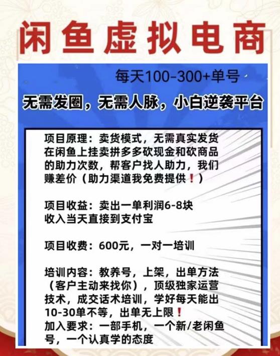 图片[2]-外边收费600多的闲鱼新玩法虚似电商之拼多多助力项目，单号100-300元-副业库