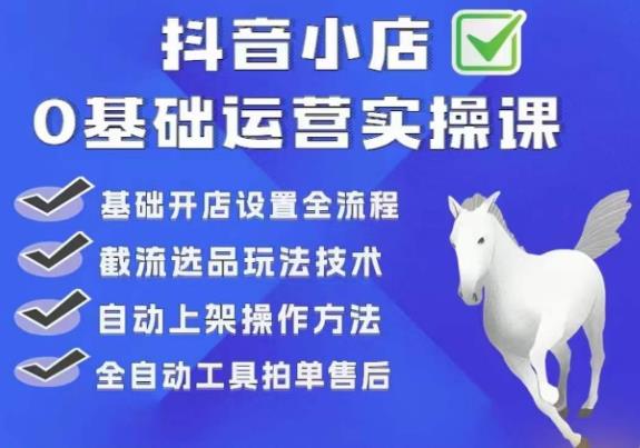 白马电商·0基础抖店运营实操课，基础开店设置全流程，截流选品玩法技术-副业库