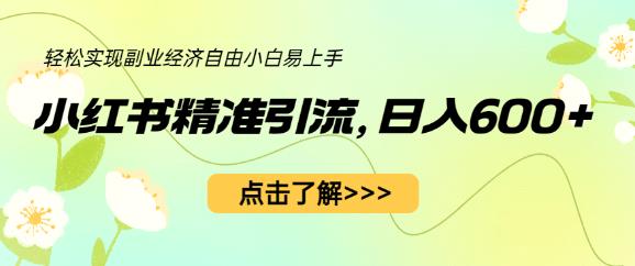 小红书精准引流，小白日入600+，轻松实现副业经济自由（教程+1153G资源）-副业库