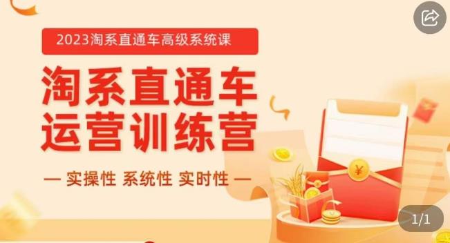 冠东·2023淘系直通车高级系统课，​实操性，系统性，实时性，直通车完整体系教学-副业库