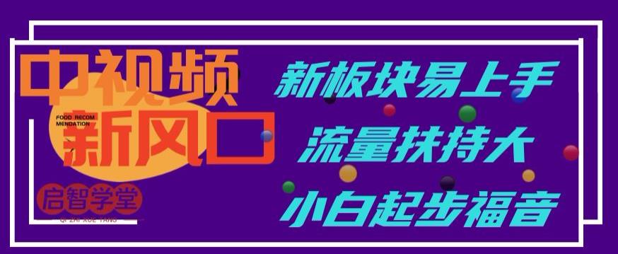 中视频新风口，新板块易上手，流量扶持大，小白起步福音【揭秘】-副业库