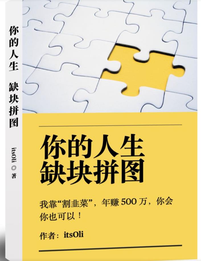 某高赞电子书《你的人生，缺块拼图——我靠“割韭菜”，年赚500万，你会你也可以》-副业库
