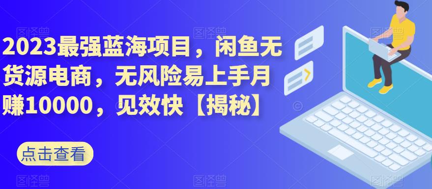 2023最强蓝海项目，闲鱼无货源电商，无风险易上手月赚10000，见效快【揭秘】-副业库