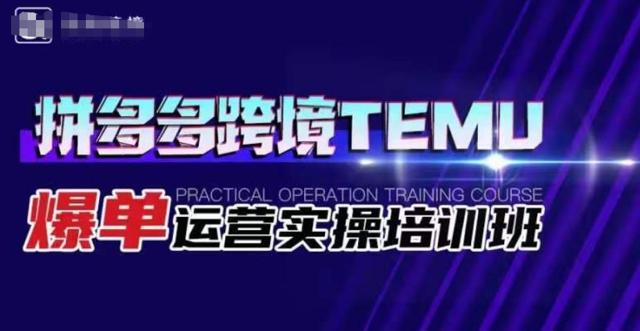 拼多多跨境TEMU爆单运营实操培训班，海外拼多多的选品、运营、爆单-副业库