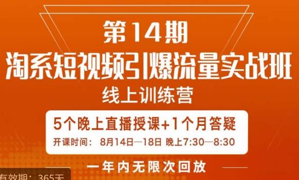 南掌柜·淘系短视频引爆流量实战班，​短视频是一个没有天花板的流量入口-副业库