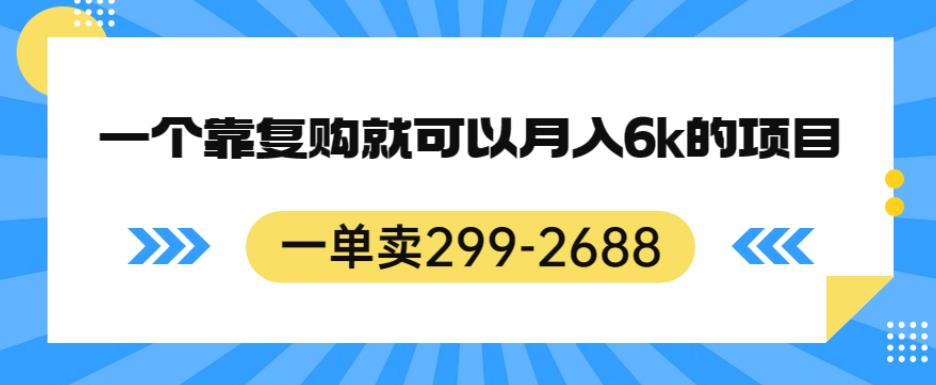 一单卖299-2688，一个靠复购就可以月入6k的暴利项目【揭秘】-副业库