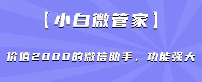 【小白微管家】价值2000的微信助手，功能强大-副业库