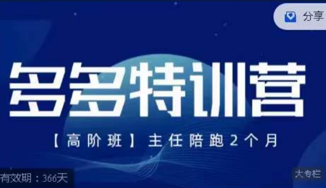 纪主任·多多特训营高阶班【9月13日更新】，拼多多最新玩法技巧落地实操-副业库