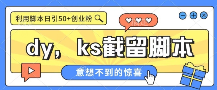 全网首发抖音快手全自动直播间截留创业粉，全行业精准粉技术【脚本+教程】-副业库