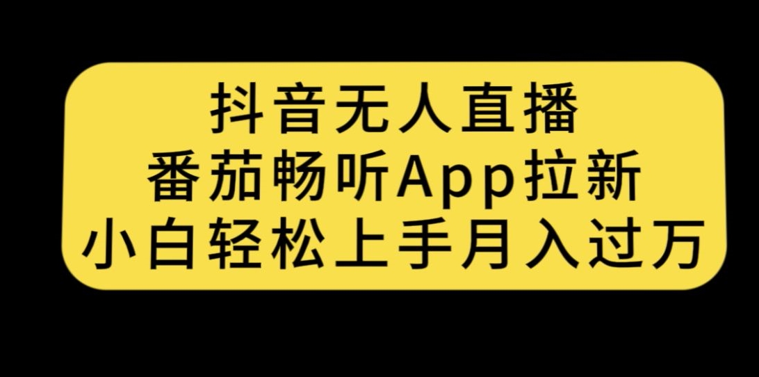 抖音无人直播，番茄畅听APP拉新，小白轻松上手月入过万-副业库