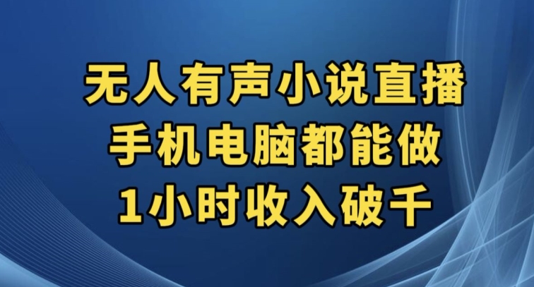 抖音无人有声小说直播，手机电脑都能做，1小时收入破千【揭秘】-副业库