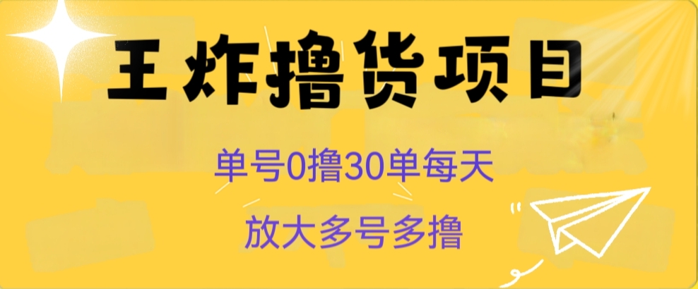 王炸撸货项目，单号0撸30单每天，多号多撸【揭秘】-副业库