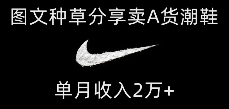 靠图文种草分享卖A货潮鞋，每天一小时，单月收入2万+【揭秘】-副业库