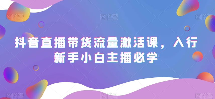 抖音直播带货流量激活课，入行新手小白主播必学-副业库