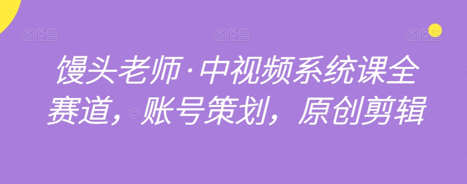 馒头老师·中视频系统课全赛道，账号策划，原创剪辑-副业库