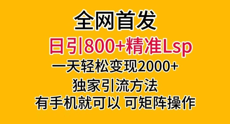 全网首发！日引800+精准老色批，一天变现2000+，独家引流方法，可矩阵操作【揭秘】-副业库