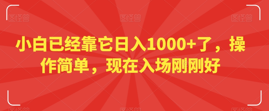 小白已经靠它日入1000+了，操作简单，现在入场刚刚好【揭秘】-副业库