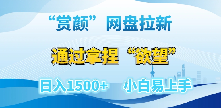 “赏颜”网盘拉新赛道，通过拿捏“欲望”日入1500+，小白易上手【揭秘】-副业库