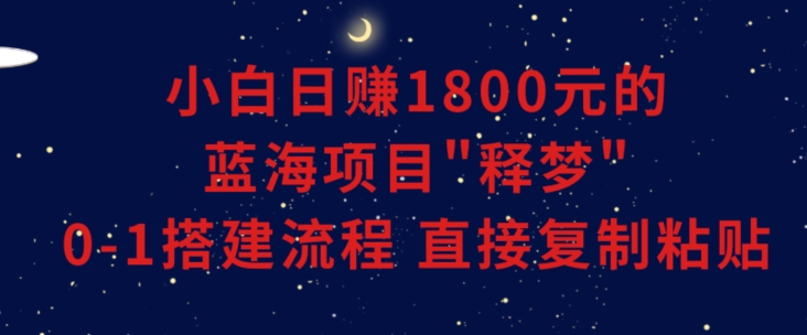 小白能日赚1800元的蓝海项目”释梦”0-1搭建流程可直接复制粘贴长期做【揭秘】-副业库
