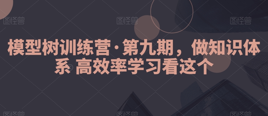 模型树训练营·第九期，做知识体系高效率学习看这个-副业库