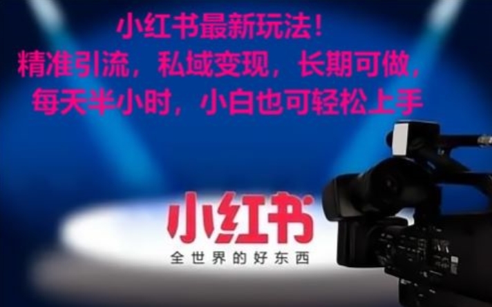 小红书最新玩法！精准引流，私域变现，长期可做，每天半小时，小白也可轻松上手-副业库