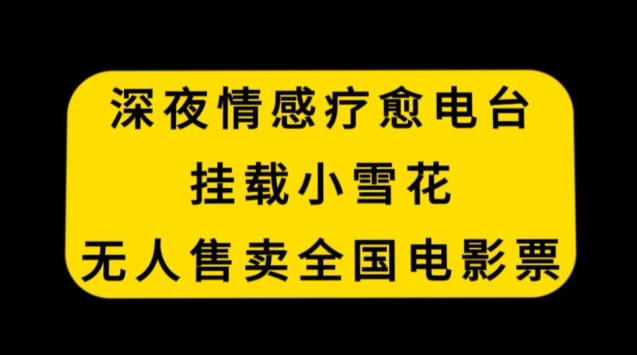 深夜情感疗愈电台，挂载小雪花，无人售卖全国电影票-副业库