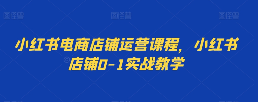 小红书电商店铺运营课程，小红书店铺0-1实战教学-副业库