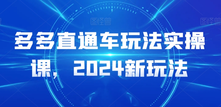 多多直通车玩法实操课，2024新玩法-副业库