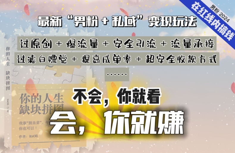 2024，“男粉+私域”还是最耐造、最赚、最轻松、最愉快的变现方式-副业库