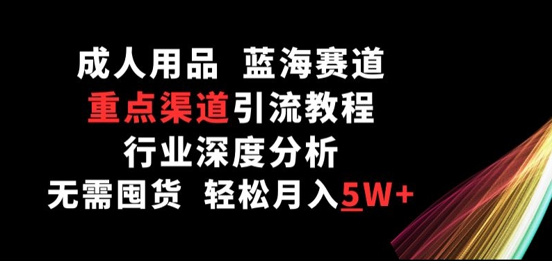 成人用品，蓝海赛道，重点渠道引流教程，行业深度分析，无需囤货，轻松月入5W+-副业库